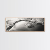 Minimalist Pond, Earth Texture, Fine Art Landscape, Framed Canvas Print, Neutral Wall Decor, Bathroom Wall Art, Modern Earthy Tones