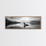 Loon Lake, Misty Reflection, Quiet Morning, Framed Canvas Print, Cabin Wall Art, Nature Lover Gift, Rustic Lakehouse Decor