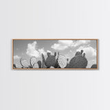 Prickly Pears, Cactus Heaven, Western Sky, Canvas Print, Boho Kitchen Wall Art, Desert Style Decor, Minimalist Black and White