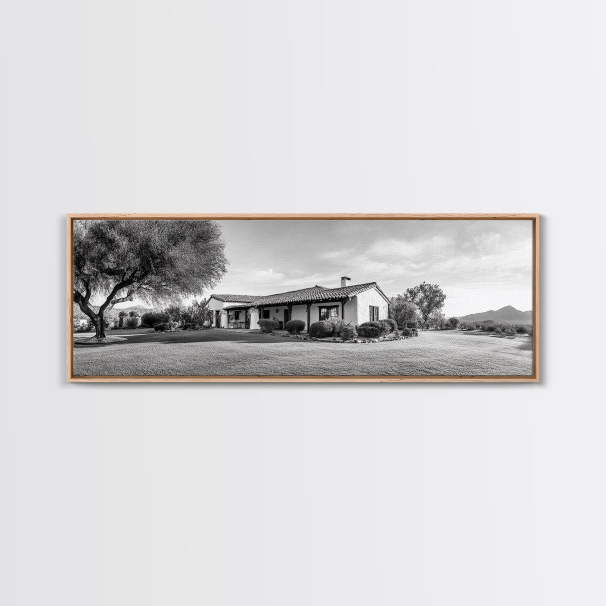 Spanish Ranch, Desert Landscape, Tranquil Home, Canvas Print, Southwestern Wall Art, Neutral Tones, Living Room Decor, Rustic Home Style
