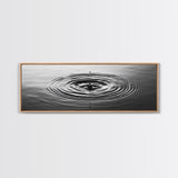 Water Drop Ripples, Black and White Photography, Zen Art, Minimalist Wall Decor, Canvas Print, Bathroom Wall Art, Meditation Room Art