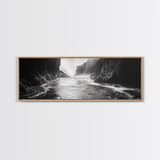 Ocean Cliff Passage, Dramatic Seascape Art, Moody Coastal Photography, Canvas Print, Dark Academic Wall Decor, Bedroom Statement Piece
