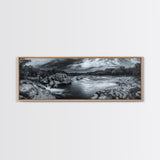 Stormy River Valley, Dramatic Landscape Art, Nature Wall Decor, Framed Canvas Print, Rustic Cabin Decor, Autumn Living Room Artwork