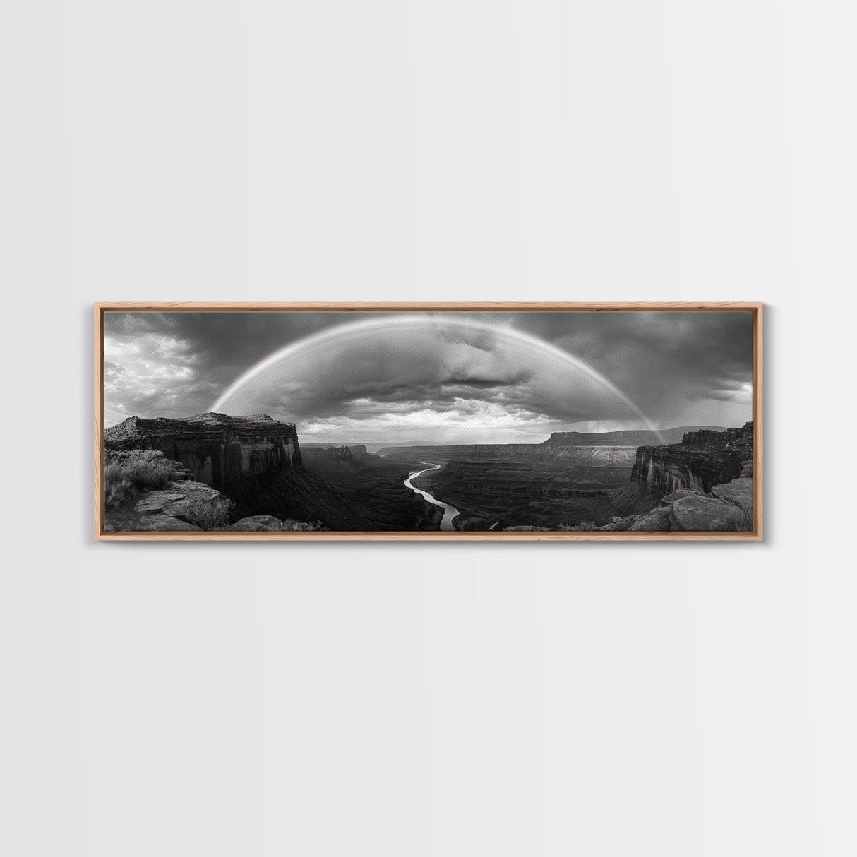 Rainbow Desert Storm, Moody Landscape Photography, Canyon Wall Art, Canvas Print, Living Room Statement Piece, Western Style Decor
