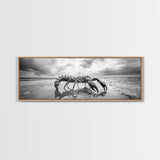 Giant Scorpion Beach, Surreal Creature, Dark Fantasy, Ocean Monster, Framed Canvas Print, Halloween Wall Art, Teen Room Decor, Bedroom Art