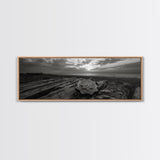 Lone Badge Sunset, Western Coastal Scene, Canvas Print, Rustic Wall Decor, Moody Landscape Art, Fall Living Room Wall Art