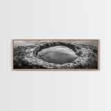 Tidal Pool Rock, Ocean Reflection, Earth Texture, Canvas Print, Zen Bathroom Wall Art, Natural Element Decor, Minimalist Photography
