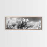 Desert Cactus Garden, Sunlit Southwest Scene, Nature Landscape Art, Canvas Print, Rustic Living Room Wall Decor, Boho Style