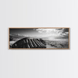 Beach Ammo, War Relic, Ocean Shoreline, WWII Remnants, Framed Canvas Print, Industrial Wall Art, Man Cave Decor, Coastal Photography
