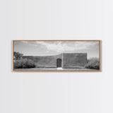 Desert Adobe, Minimal Wall, Architecture Photography, Black and White Art, Framed Canvas Print, Southwestern Decor, Entryway Wall Art