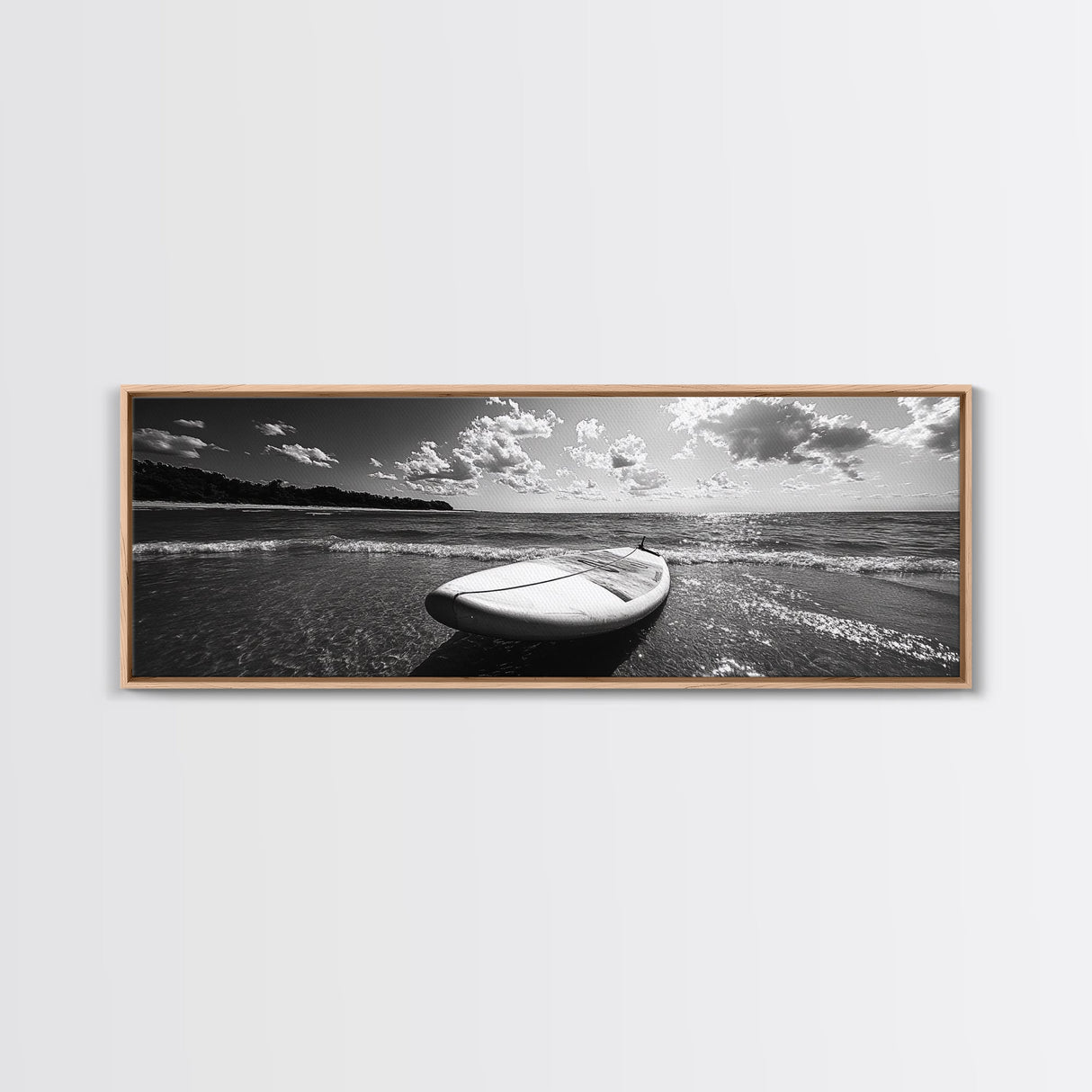 Paddle Board, Ocean Adventure, Summer Surf, Sparkling Sea, Canvas Print, Coastal Living Room Wall Art, Beach House Photography