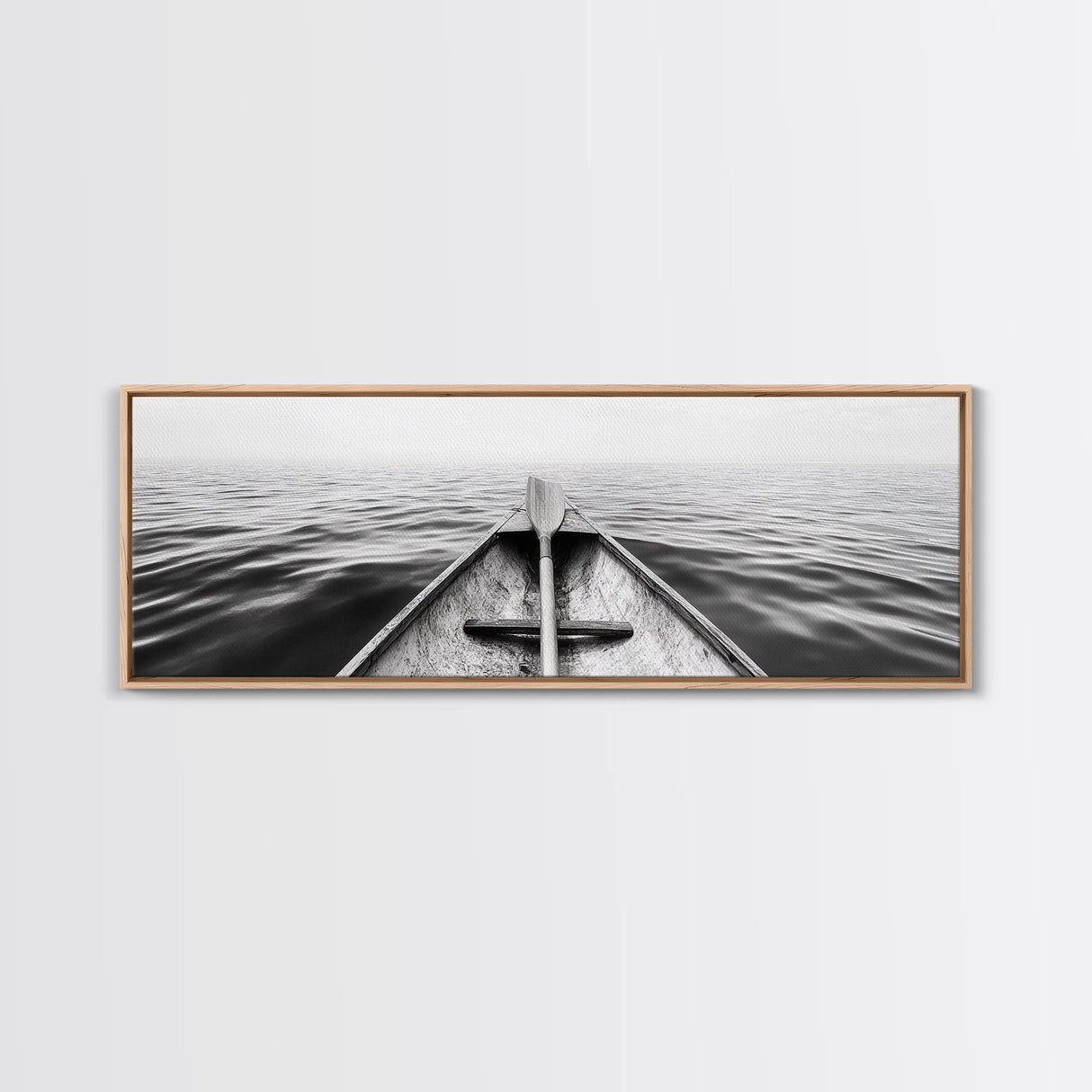 Canoe View, Open Water, Ocean Drift, Paddleboat Scene, Canvas Print, adventure wall art, rustic lake house decor, minimalist travel photo