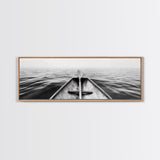 Canoe View, Open Water, Ocean Drift, Paddleboat Scene, Canvas Print, adventure wall art, rustic lake house decor, minimalist travel photo