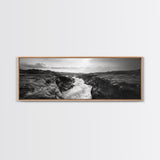 River Canyon, Rugged Cliffs, Dramatic Valley, Wild Terrain, Framed Canvas Print, Adventure Wall Art, Office Decor, Nature Photography Style