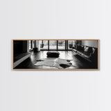 Modern Living, Minimalist Decor, Cowhide Rug, Framed Canvas Print, Neutral Aesthetic Wall Art, Luxury Living Room Design Accent
