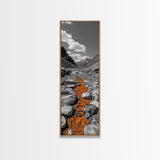 Cracked Earth, Orange Path, Mountain Trail, Climate Scene – Canvas Print, Nature Wall Art, Earth Tones Decor, Fall Landscape Photography