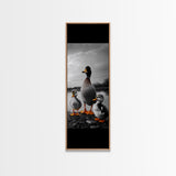 Duck Family, Lake Wildlife, Whimsical Birds, Baby Ducks, Canvas Print, Farmhouse Wall Art, Nursery Animal Decor, Playroom Country Vibes
