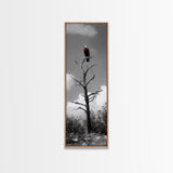 Lone Eagle, Tree Perch, Wild Raptor, Fierce Freedom, Canvas Print, Rustic Wildlife Wall Art, Cabin Lodge Decor, Dramatic Nature Scene
