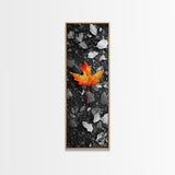 Maple Leaf Focus, Autumn Ground, Fall Vibes, Canvas Print, Nature Photography, Minimalist Art, Entryway Wall Decor, Earth Tone Aesthetic