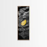 Yellow Leaf, Floating Leaf, Autumn Water Art, Nature Minimalism, Canvas Print, Zen Decor, Bathroom Wall Art, Fall Inspired Artwork