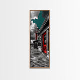Wild West, Red Door, Desert Town, Saloon Art, Framed Canvas Print, Cowboy Wall Art, Western Decor, Rustic Bar Style, Americana Vibes
