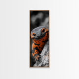 Lizard Closeup, Reptile Wall Art, Bold Colors, Nature Print, Framed Canvas Print, Animal Lover Gift, Office Wall Decor, Modern Jungle Art
