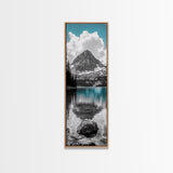 Lake Reflection, Blue Water, Mountain View, Nature Serenity, Canvas Print, Minimalist Wall Art, Bedroom Landscape Decor, Coastal Wall Art