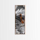 Mining Building, Rustic Industrial, Orange Slide, Historic Wall Art, Canvas Print, Western Decor, Man Cave Fall Style Artwork