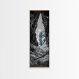 Ice Cave, Blue Glacier, Arctic Escape, Frozen Wonder, Framed Canvas Print, Winter Wall Art, Nature Lover Gift, Bedroom Photography Art