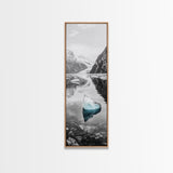 Iceberg, Glacier Reflection, Arctic Landscape, Serene Water, Framed Canvas Print, Minimalist Wall Art, Bathroom or Bedroom Photography