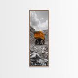 Mining Truck, Industrial Power, Bold Machinery, Construction Scene, Canvas Print, garage wall art, boys room decor, grunge wall art