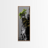 Tree of Life, Cliff Growth, Resilience Symbol, Nature Power, Framed Canvas Print, motivational office art, surreal landscape decor