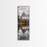 Peak Reflection, Autumn Forest, Serene Landscape, Framed Canvas Print, Tranquil Nature Art, Entryway Wall Art, Fall Mountain Wall Decor