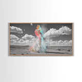Desert Dust, Color Cloud, Abstract Sky, Surreal Art, Framed Canvas Print, Creative Studio Wall Decor, Whimsical Wall Art, Unique Design