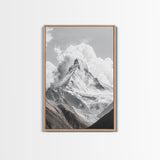 Matterhorn Majesty, Iconic Summit, Black and White Mountain, Canvas Print, Office Wall Art, Minimalist Photography, Modern Decor