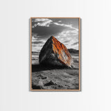 Red Rock, Sunset Boulders, Wild West Plains, Canvas Print, Desert Landscape Art, Living Room Wall Decor, Nature Photography