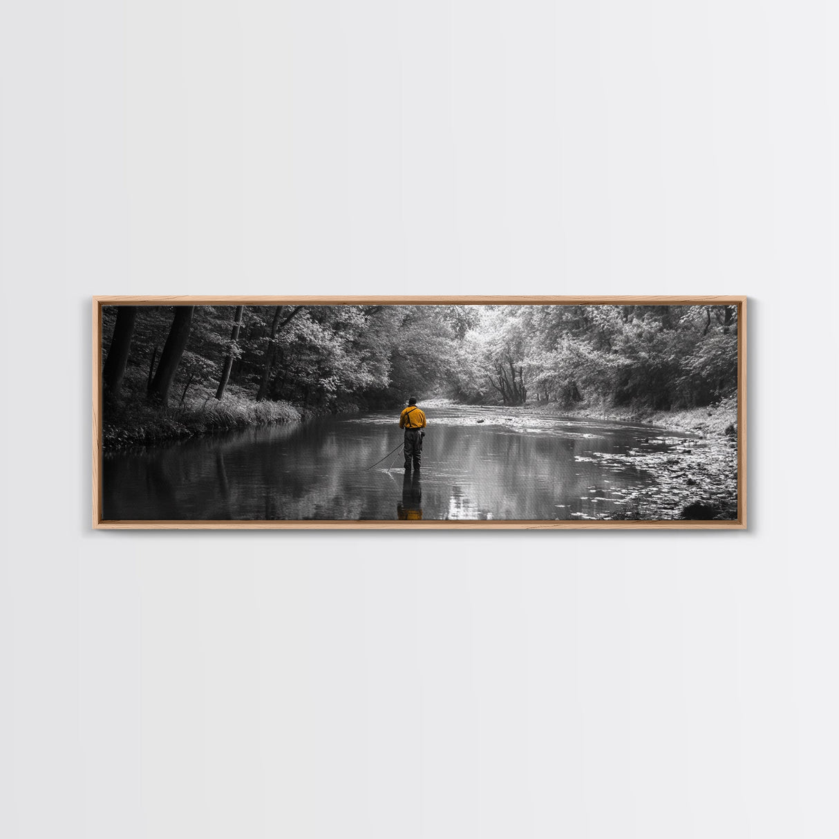 Autumn Fly Fishing, Yellow Jacket River Scene, Framed Canvas Print, Rustic Home Decor, Fisherman Gift, Nature Photography, Cabin Wall Art