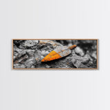 Tribal Blade, Ancient Weapon, Stone Texture, Orange Detail, Framed Canvas Print, Masculine Wall Art, Rustic Decor, Warrior Vibes