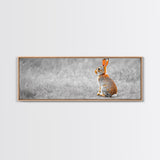 Orange Rabbit, Grass Field, Whimsical Nature, Framed Canvas Print, kids room wall art, nursery animal print, neutral nursery, woodland boho