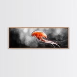 Jellyfish Glow, Ocean Depths, Abstract Sea Life, Framed Canvas Print, marine animal art, coastal bathroom decor, modern underwater wall art