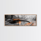 Forest Pool, Hidden Waterfall, Tranquil Woods, Canvas Print, calming rustic wall art, woodland decor, nature retreat artwork