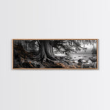 Ancient Tree, Forest Roots, Coastal Woods, Mystical Scene, Framed Canvas Print, Nature Wall Art, Woodland Decor, Moody Living Room Art