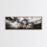 Ferris Wheel, Carnival Ride, Stormy Sky, Fairground Scene, Framed Canvas Print, Retro Wall Art, Teen Bedroom Decor, Industrial Urban Style