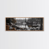 Waterfall Serenity, Autumn Forest Print, Tranquil Landscape, Framed Canvas Print, Nature Lover Gift, Cozy Living Room or Office Decor