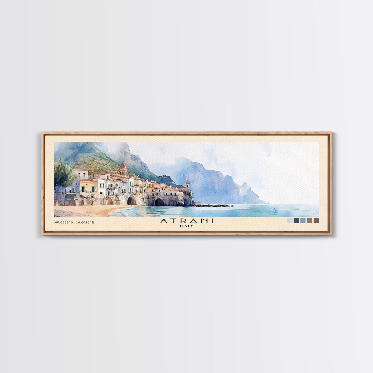Atrani, Italy Watercolor Beach Print, Vacation Gift, Italy Wall Art, Beach Painting, Beach Decor, Beach Painting