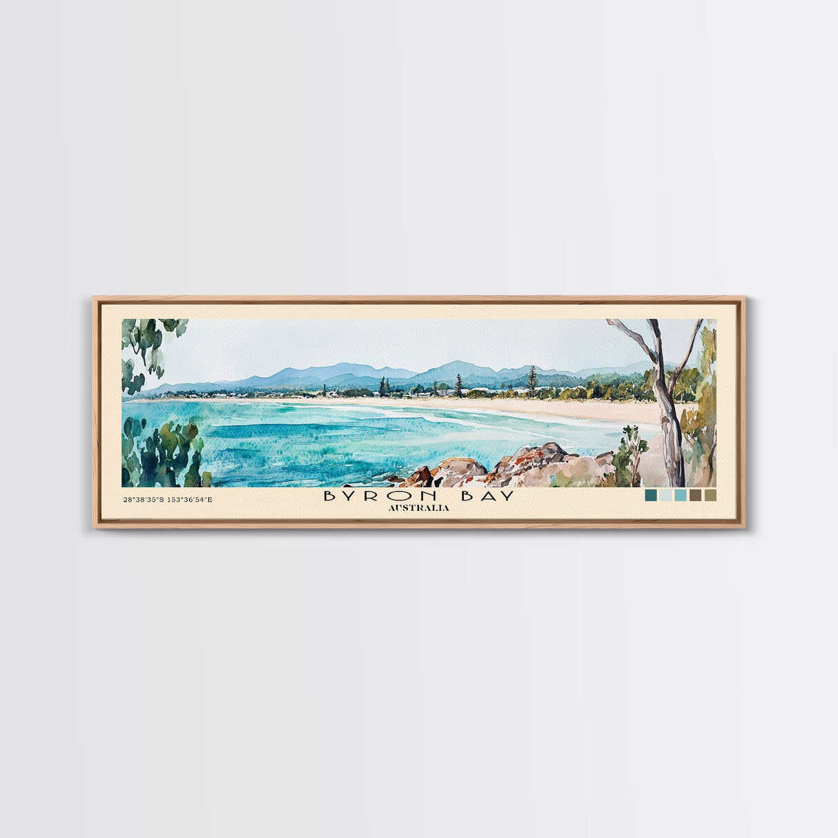 Byron Bay, Australia Watercolor Beach Print, Vacation Gift, Australia Wall Art, Beach Painting, Beach Decor, Beach Painting