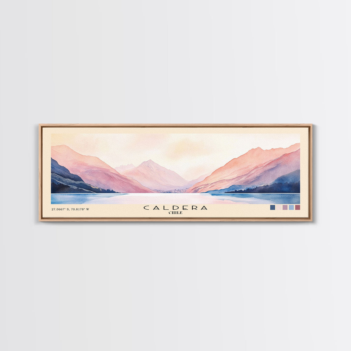 Caldera, Chile Watercolor Print, Vacation Gift, Chile Wall Art, Beach Painting, Beach Decor, Large Wall Art, Wood Frame Art