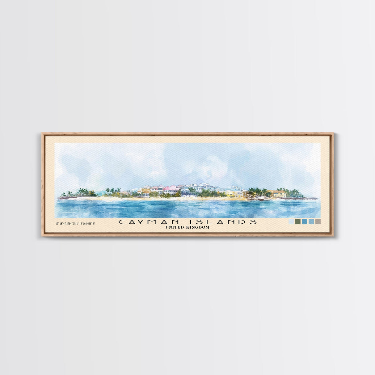Cayman Islands, United Kingdom Watercolor Beach Print, Vacation Gift, United Kingdom Wall Art, Beach Painting, Beach Decor, Beach Painting
