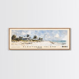Eleuthera Island, Bahamas Watercolor Print, Vacation Gift, Bahamas Wall Art, Beach Painting, Beach Decor, Large Wall Art, Wood Frame Art