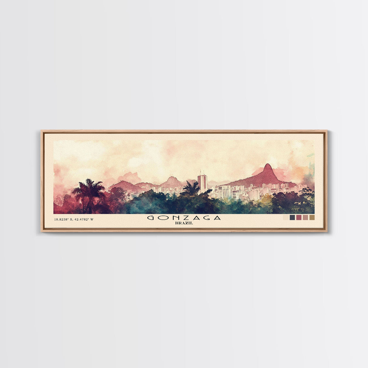 Gonzaga, Brazil Watercolor Beach Print, Vacation Gift, Brazil Wall Art, Beach Painting, Beach Decor, Beach Painting